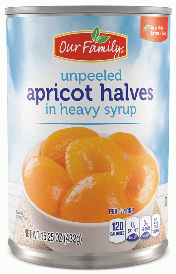 Our Family  apricot halves unpeeled in heavy syrup Full-Size Picture